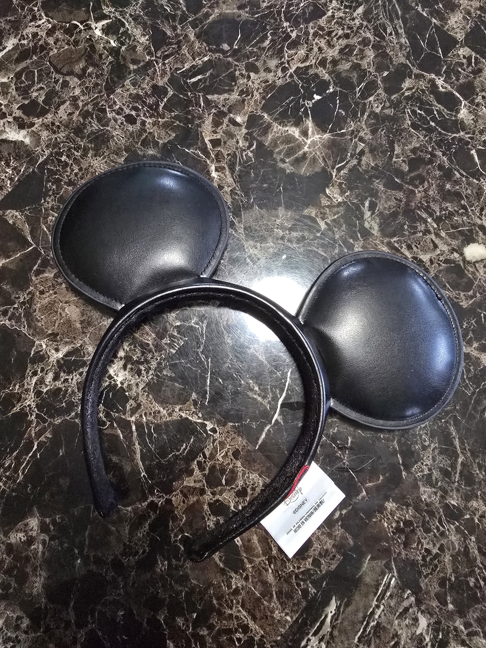 Disney Black Headband with Red Mickey Script